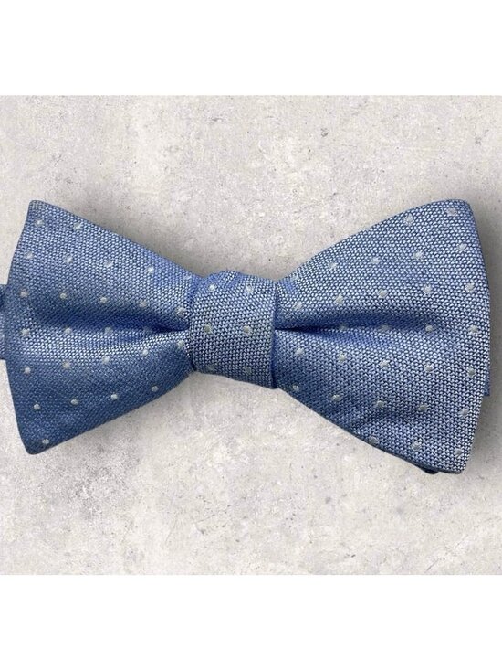 Tommy Hilfiger Other - TOMMY HILFIGER Men's Silk Blend Bow Tie LUXURY Blue White Polka Dot W:2.5" EUC